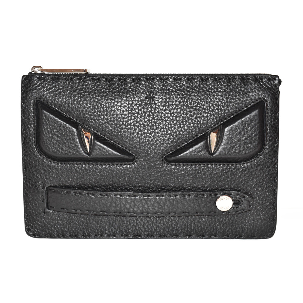 Fendi Leather Bugs Black Clutch Shoulder Bag Selleria - Picture 2 of 7